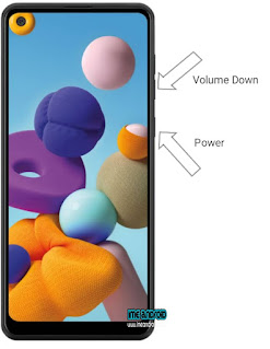 Cara screenshot Samsung A21 dengan tombol