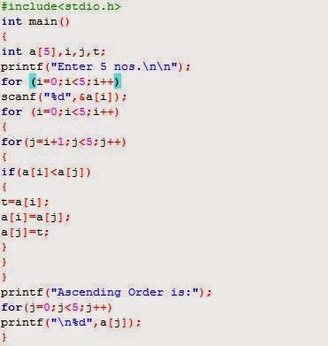 EMBEDDEDC.in: C program to sort numbers