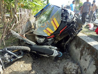 Terlibat Laka Lantas Dengan Randis Polsek, Pengendara Motor Masih Dibawah Umur