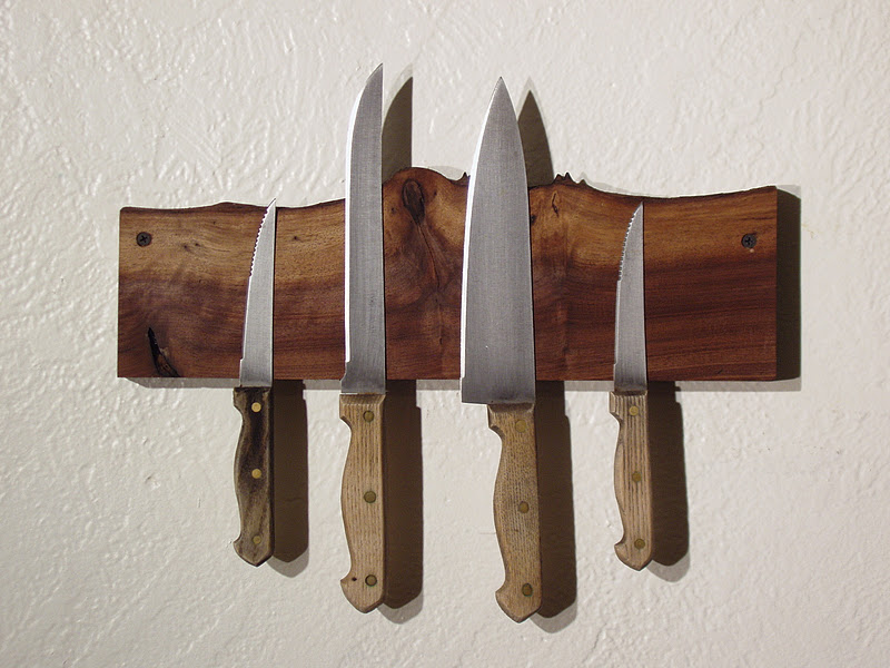 driftedge woodworking Live Edge Walnut Knife Racks. All Sold.