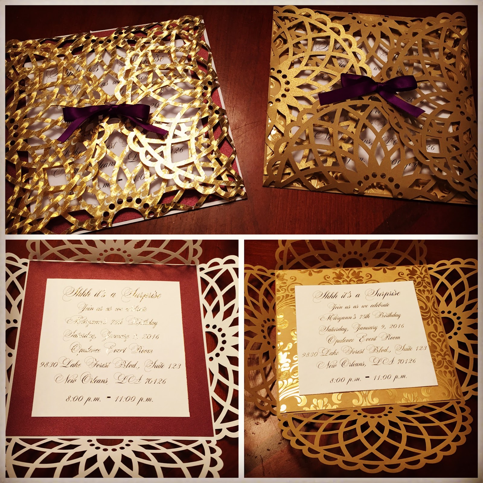 G.I.T. Creative Event Planning, LLC: Designer Card Wrap Invitations (Gucci and Louis Vuitton)