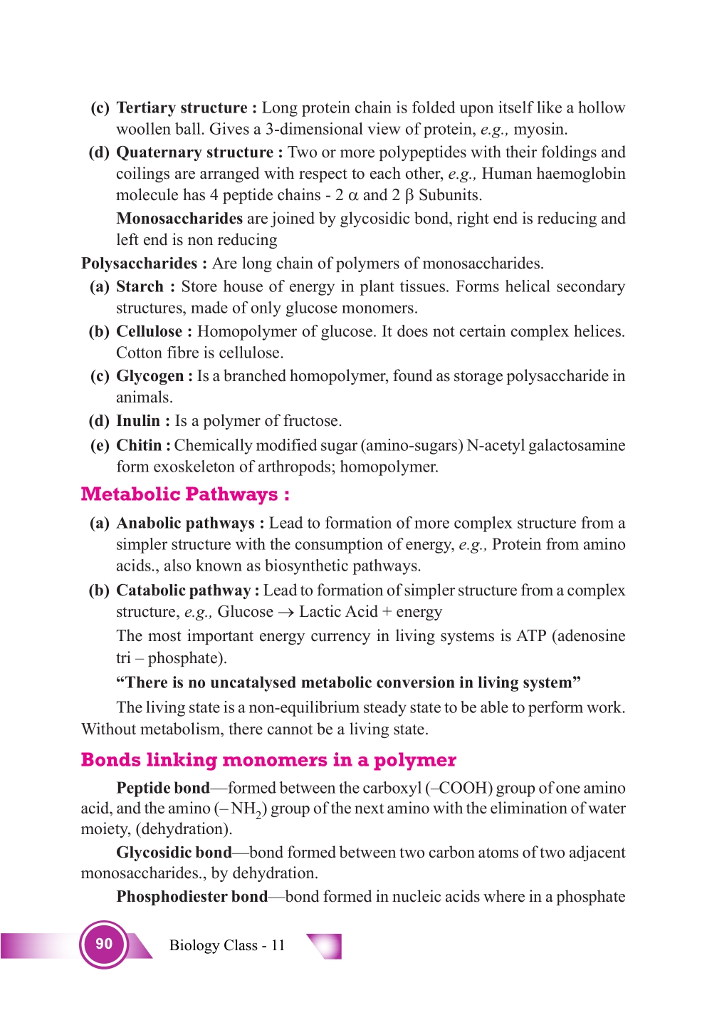 Class 11 Biology Chapter 9 Biomolecules