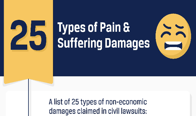 25 Types of Pain & Suffering Damages #infographic