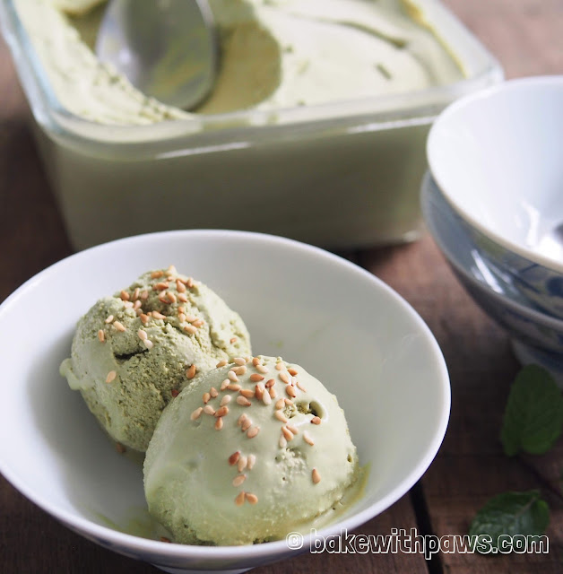 Green Tea Ice Cream BAKE WITH PAWS