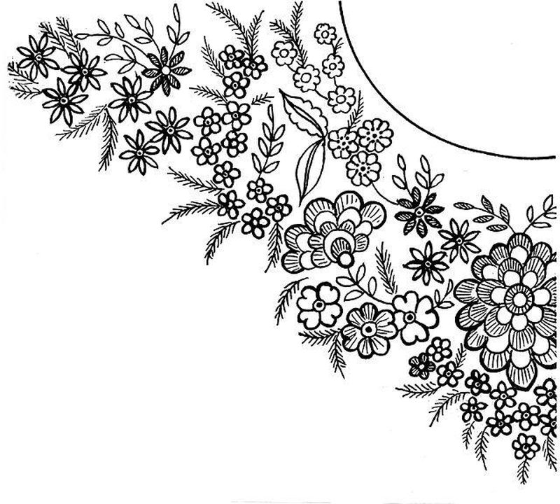 Вышивка на одежде схемы. Цветочный узор для вышивки. Орнамент для вышивки гладью. Вышивка гладью на одежде схемы. Узоры для вышивки гладью на одежде.