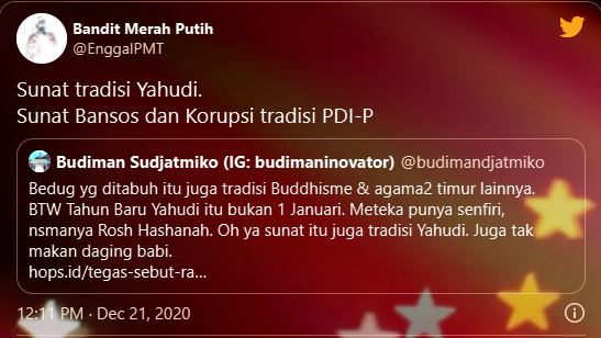Budiman Nyinyiri UAS "Sunat juga Tradisi Yahudi", Netizen: Sunat Bansos Tradisi PDIP Budiman Nyinyiri UAS "Sunat juga Tradisi Yahudi", Netizen: Sunat Bansos Tradisi PDIP