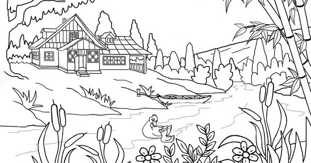 gambar mewarnai pemandangan hd