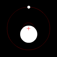 Exemplo de estrela sendo orbitada
