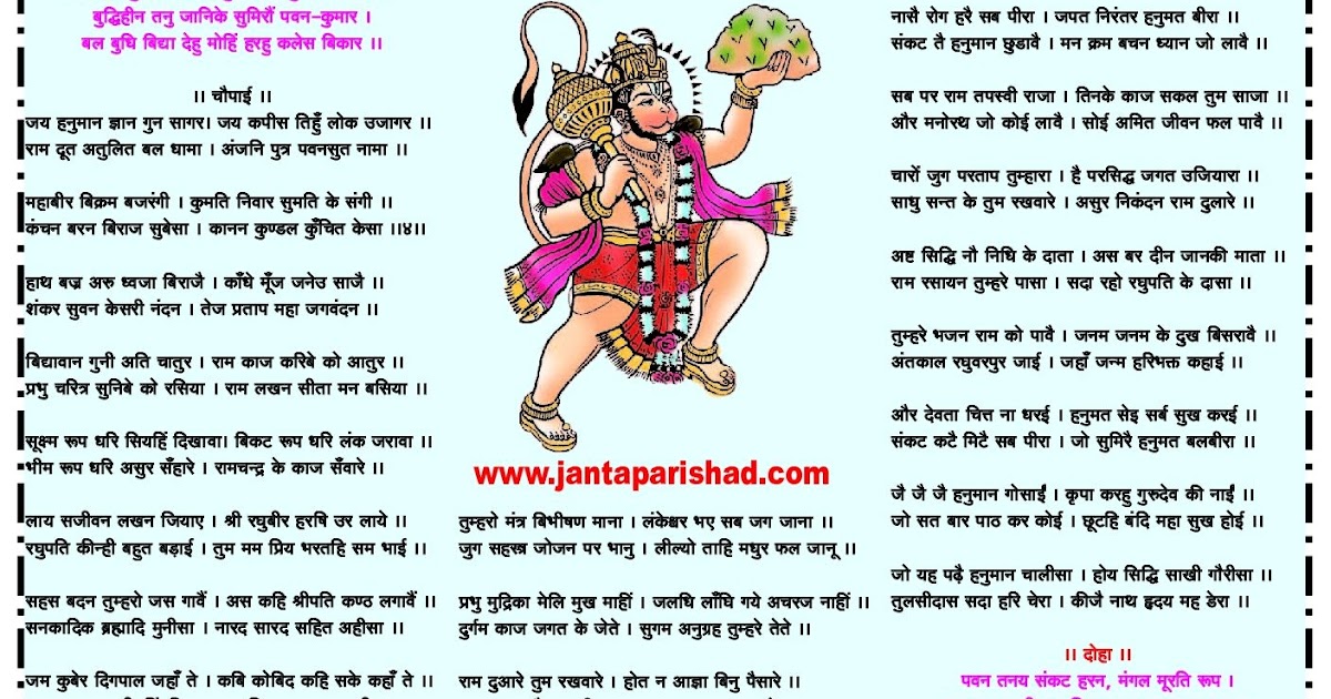 Hanuman Chalisa Lyrics in hindi Image Photo likhi hui हनुमान चालीसा