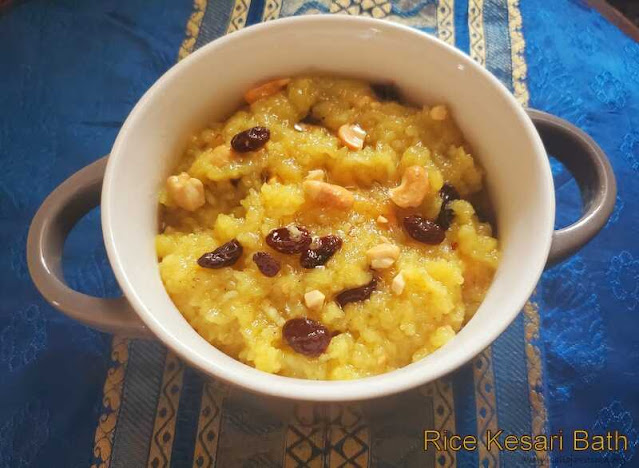 images of Rice Kesari Bath Recipe / Sweet Saffron Rice / Kesribhath Recipe / Kesaribath Recipe  - How to make Kesari Bhaat