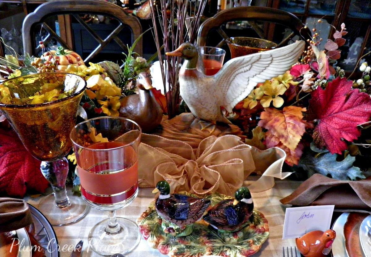 Plumcreek place - Duck, hunt, fall, Thanksgiving tablescape 