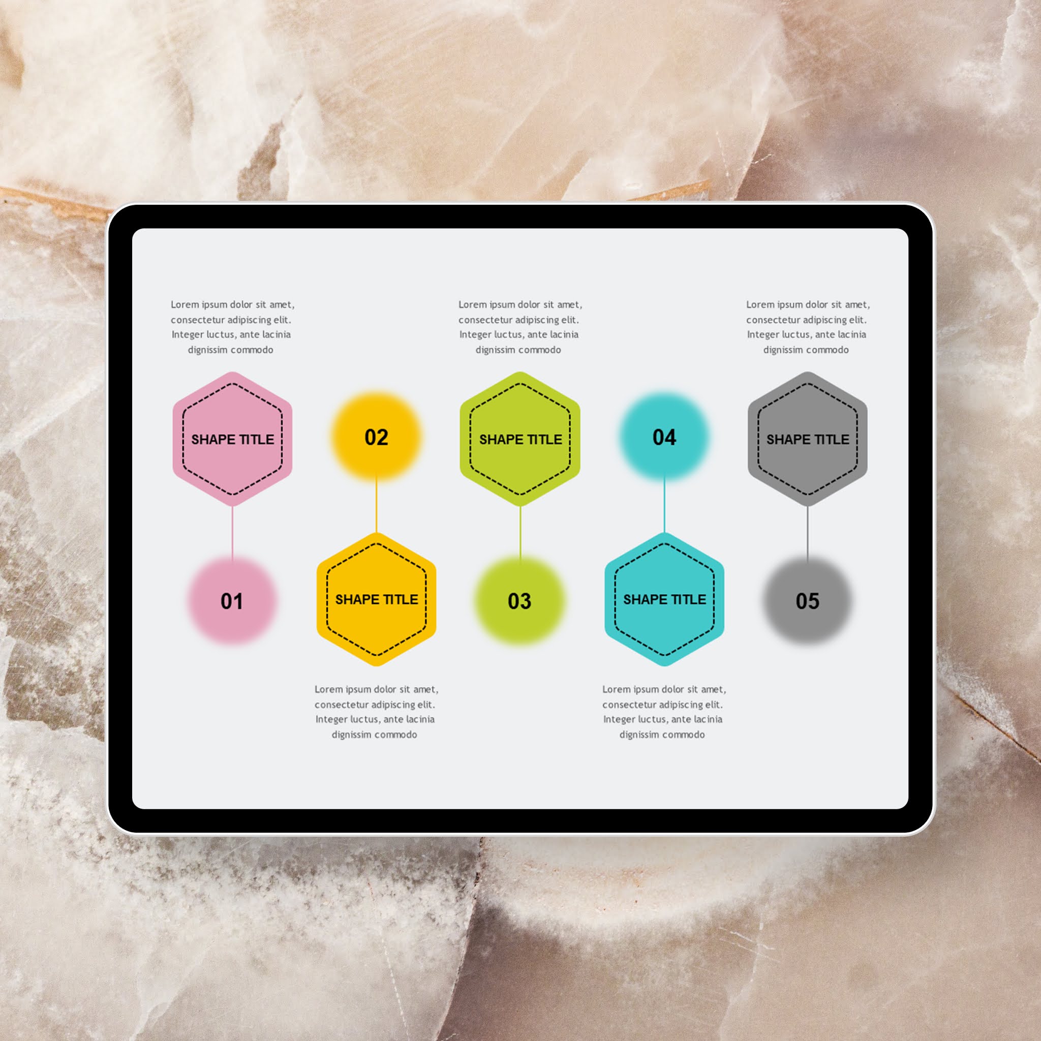 Linked Blur Number Hexagon PowerPoint Templates PowerPoint Free