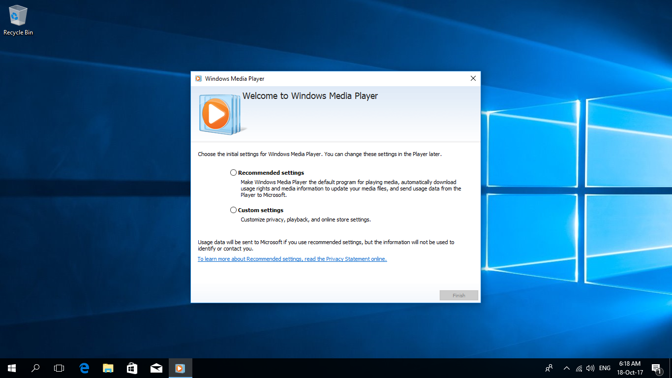 Проигрыватель Windows 10