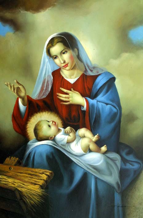Compartiendo Por Amor Virgen María Y El Niño Jesús