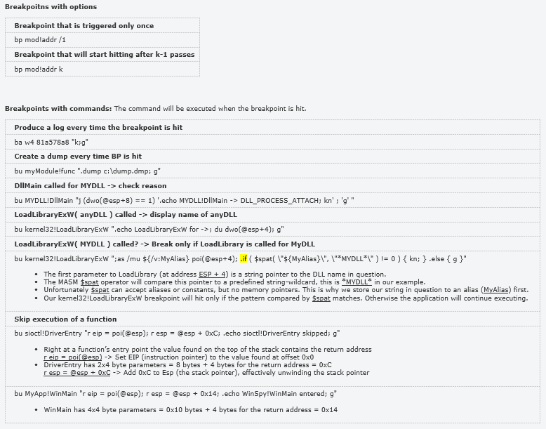 kochun's 블로그 [WinDbg] 조건부 브레이크포인트 (breakpoints with commands)