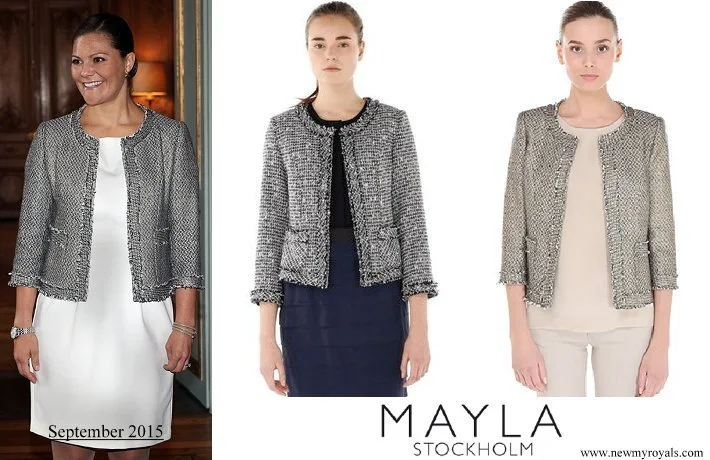 Crown Princess Victoria wore Mayla Stockholm gray tweed jacket