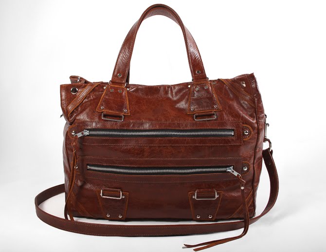 Madeline Chadwick Handbags: Double Zipper Bag. brown