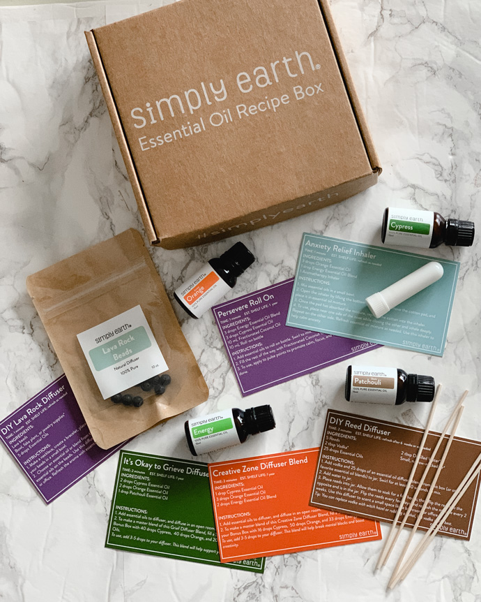 simply earth essential oil recipe box