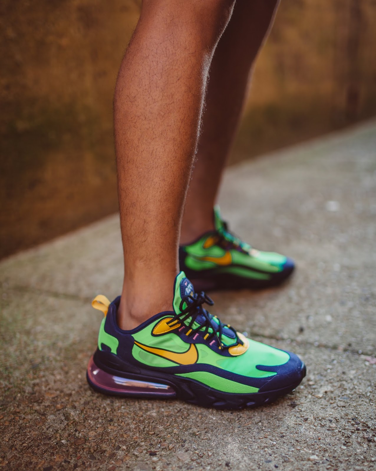 nike air max 270 react green ochre & obsidian