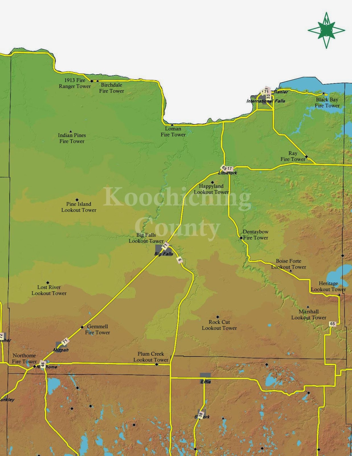 Koochiching County Map