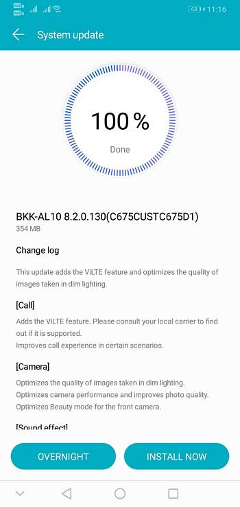 Honor 8C February 2019 security update