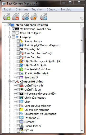 Menu chuột phải Menu chuột phải