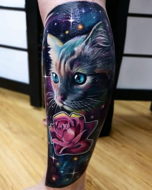 cat tattoo hyper realist