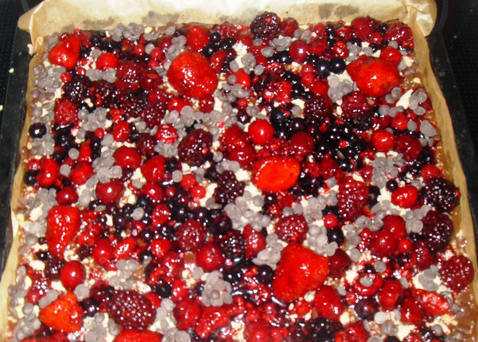 Sanna´s Hexenküche: Schoko-Beeren-Kuchen vom Blech