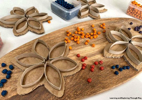 Cardboard Roll Flowers- Recycled Crafts for Kids