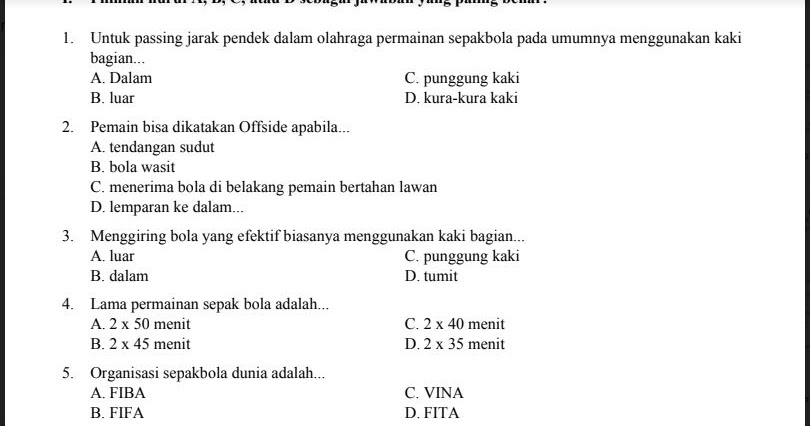 Soal essay pjok kelas xi 04 image
