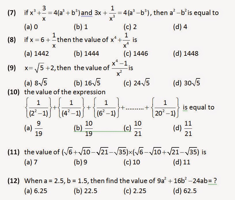 Algebra Problem Answer Key.1.D.5x + 3 = 7x – 1.now collect like terms.3 + 1 = 7x – 5x.every time you move something it changes signs.4 = 2x anything multiplied is divided on the other side and vice .