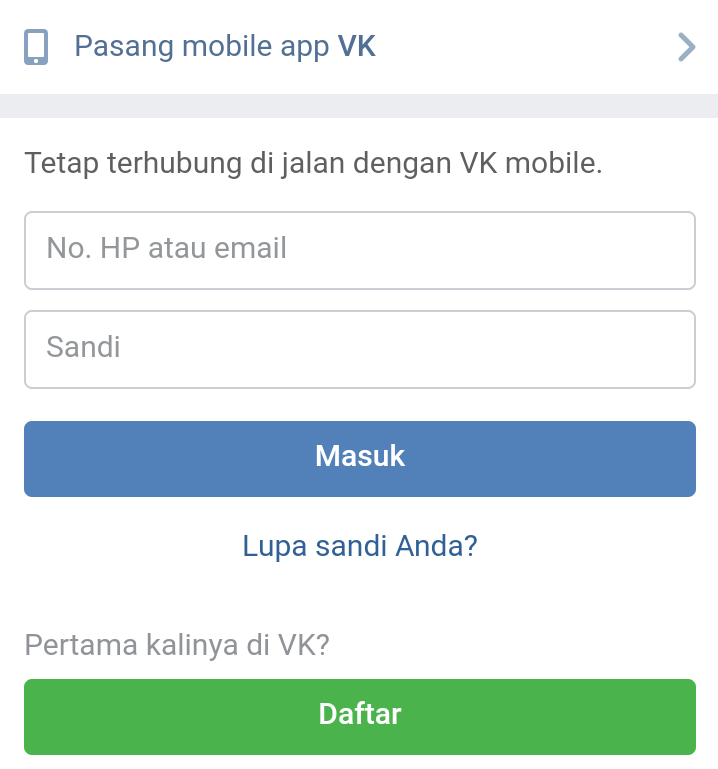 Cara Membuat Akun VK (VKontakte) untuk Free Fire dan