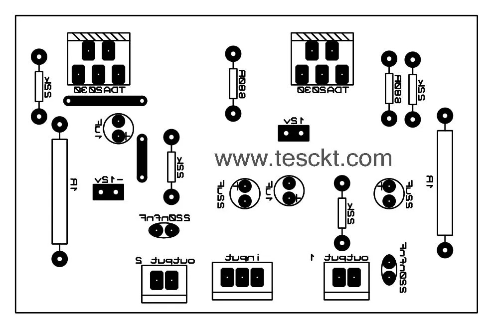 tda2030 stereo amplifier pcb top mirror tda2030 stereo amplifier pcb top mirror