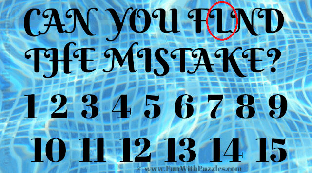 Can you find the mistake? 123456789 Answer