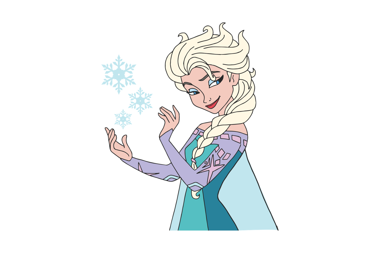 Princess Elsa Frozen Cartoon Characters Vector. 