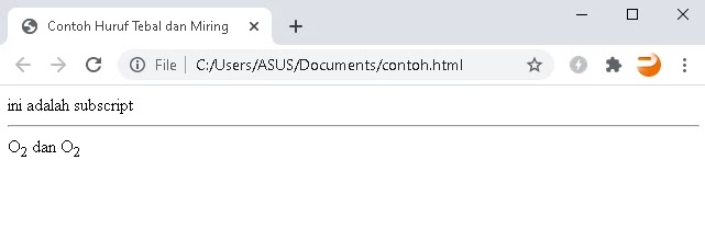 tag subscript di html tag subscript