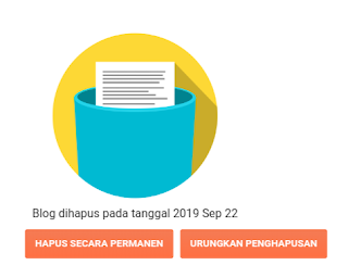 pulihkan atau hapus blog secara permanen