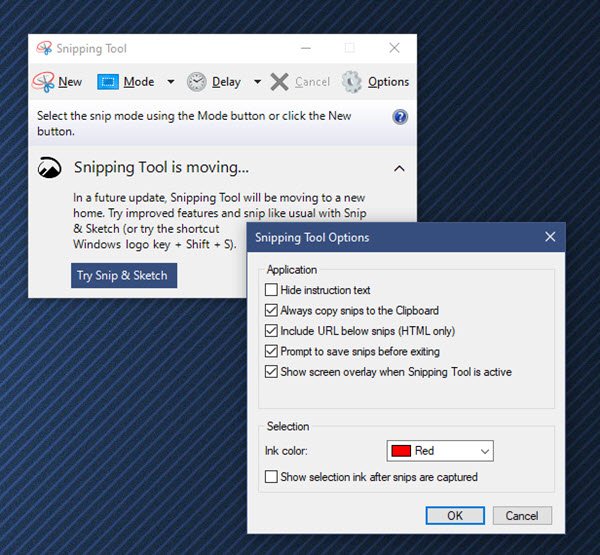 công cụ cắt trong Windows 10