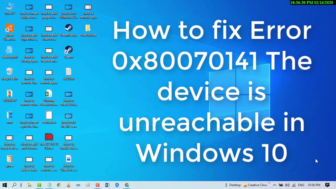 How to Fix The device is unreachable error 0x80070141 Windows Basics