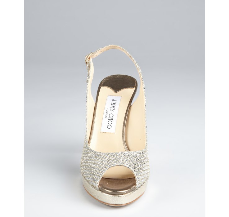 champagne peep toe flats