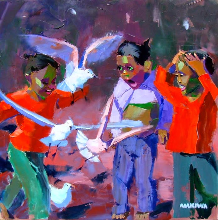 Мастихином, без применения кистей. Makiwa Mutomba