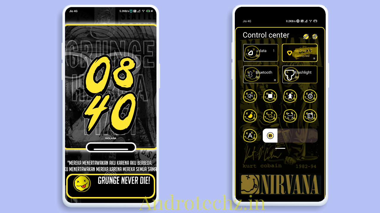 GRUNGE V12 Best Yellow Theme for MIUI 12 With Unique Interface MIUI