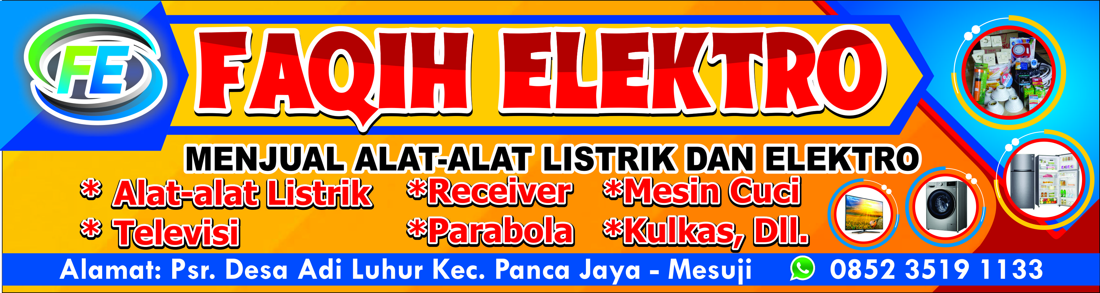 Download Banner Toko Elektronik cdr Design_Spanduk