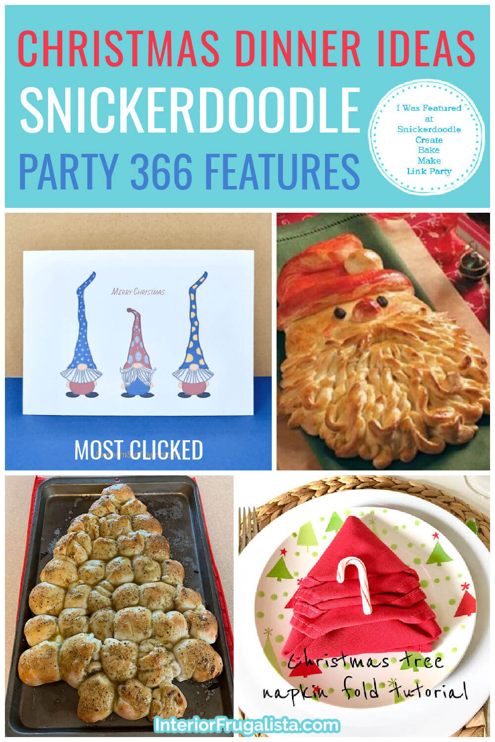 Christmas Dinner Ideas - Snickerdoodle Create Bake Make Link Party 366 Features co-hosted by Interior Frugalista #linkparty #linkpartyfeatures #snickerdoodleparty