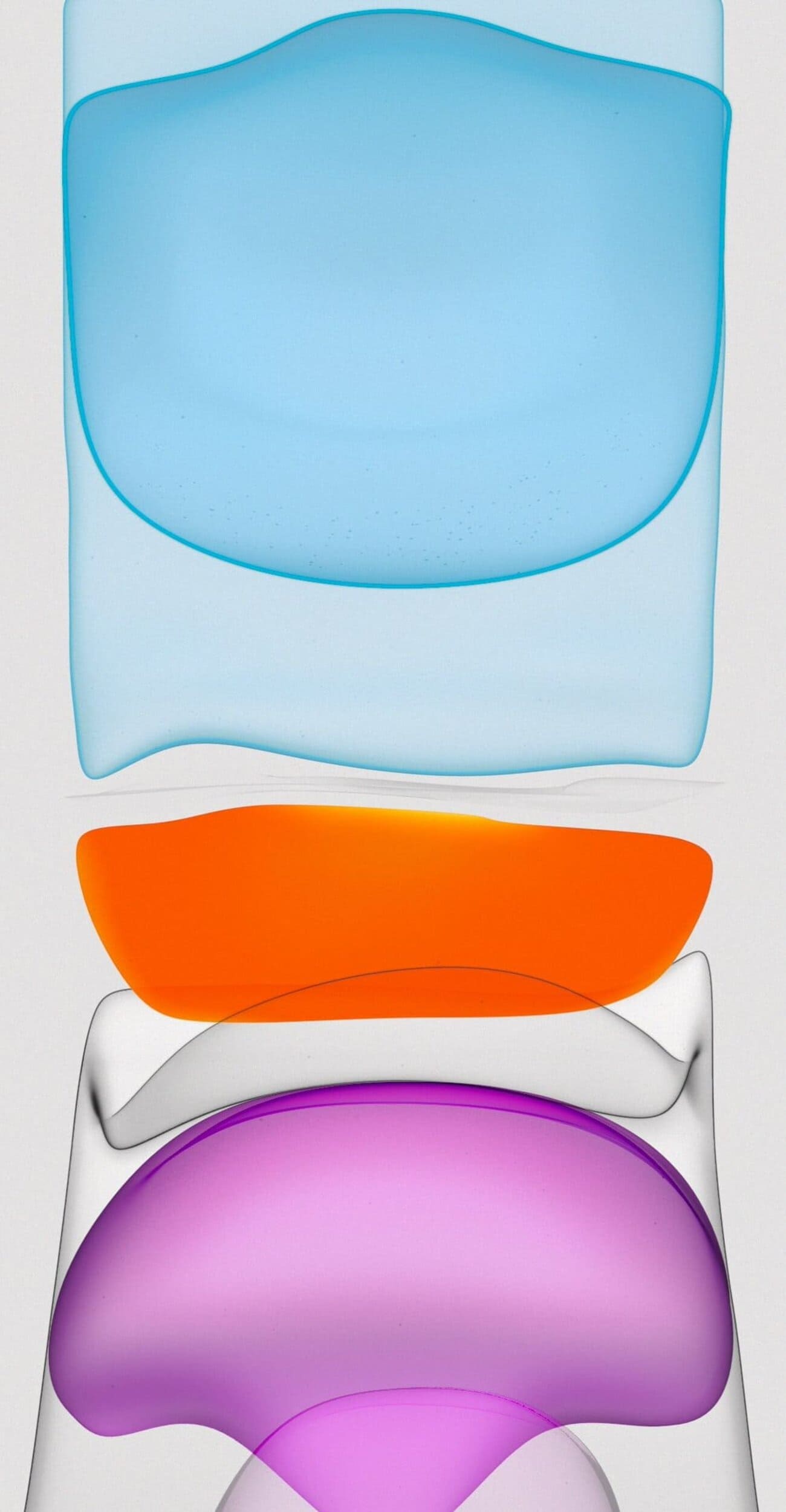 خلفية من خلفيات ايفون 11 اصلية زرقاء وبرتقالية وبنفسجية بجودة HD