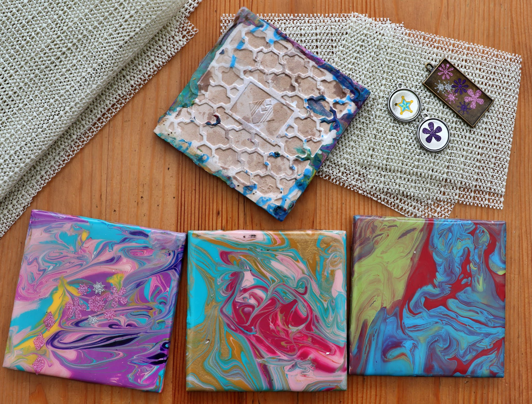 Create With Mom Sealing artwork and coasters with Epoxy Resin