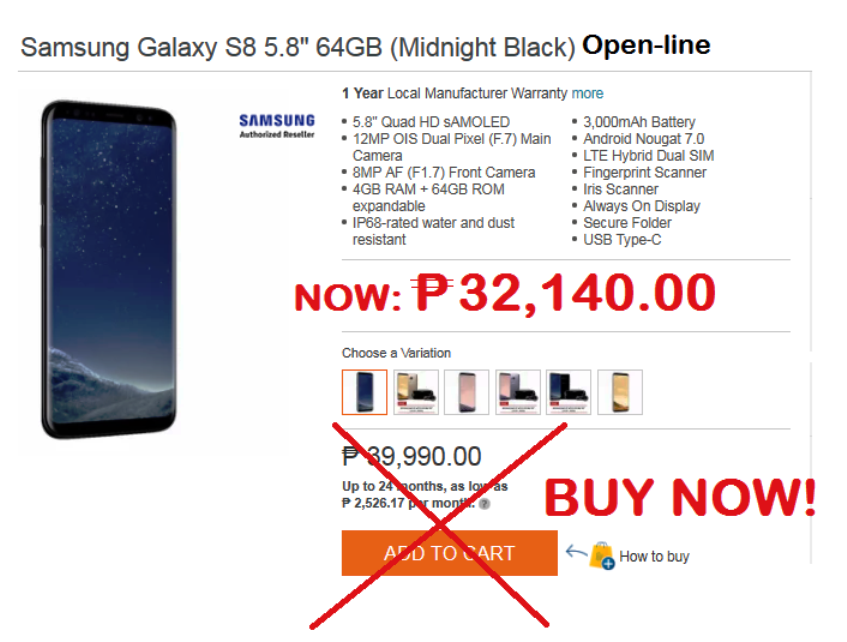 Cheap Samsung Galaxy S8 plus, Philippines