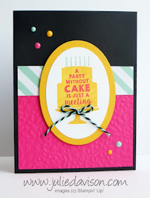 Stampin' Up! Party Wishes Birthday Card for Julie's Stamp of the Month Club #stampinup 2016 Occasions Catalog www.juliedavison.com
