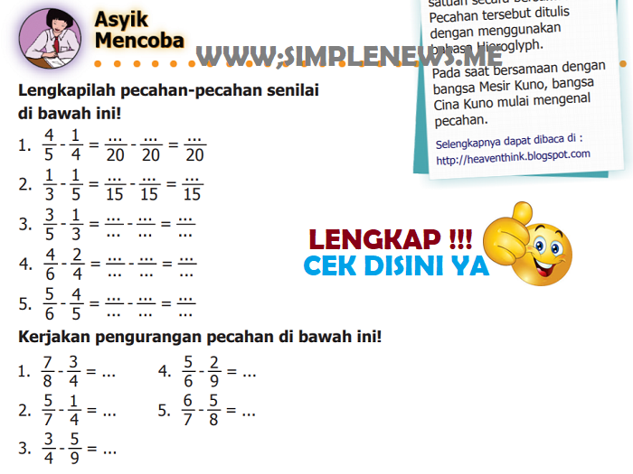 Lengkap Kunci Jawaban Halaman 7 Kelas 5 Matematika Kurikulum 2013 Simple News Kunci Jawaban Lengkap Terbaru