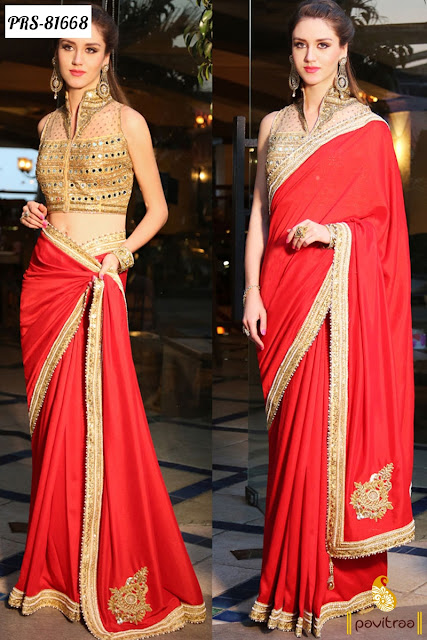 Red Color Designer Marrige Wear Sraees For Women Online Collection At Pavitraa